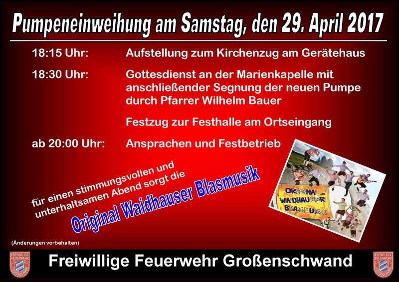 Weitere Infos über die Pumpenweinweihung finden Sie unter Vereinsgeschichte